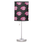 Kiss the Lips - Pink & Black Table Lamp (Right)
