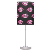 Kiss the Lips - Pink & Black Table Lamp (Front)