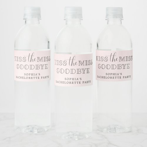 Kiss The Miss Bachelorette Water Bottle Labels