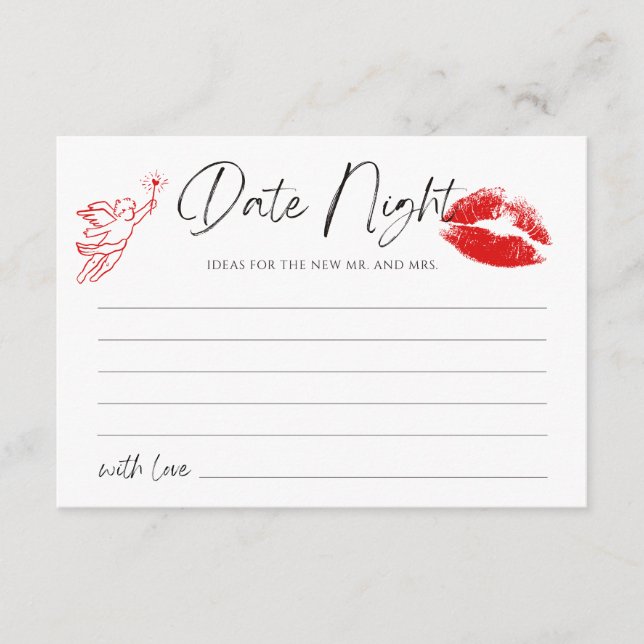 Kiss The Miss Goodbye Bachelorette Date Night Enclosure Card (Front)