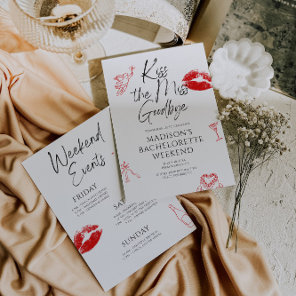 Kiss The Miss Goodbye Bachelorette Invitation