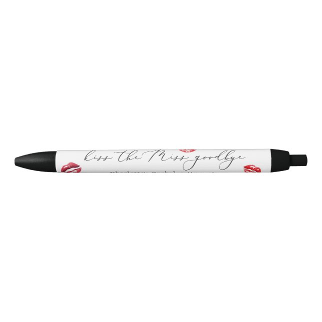 Kiss the Miss Goodbye  Bachelorette party favors Pen (Front)