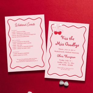 Kiss the Miss Goodbye Bachelorette Party Invitation