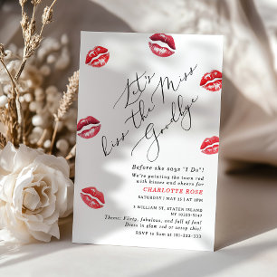 Kiss the Miss Goodbye Bachelorette party Invitation