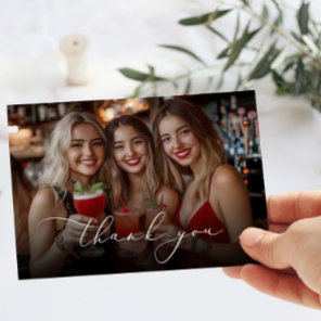Kiss the miss goodbye Bachelorette party photo Thank You Card