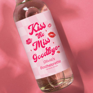 Kiss the Miss Goodbye Bachelorette Wine Label