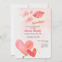 Kiss the Miss Goodbye Bridal Shower Invitation