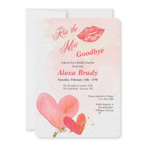 Kiss the Miss Goodbye Bridal Shower Invitation