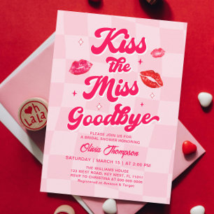 Kiss the Miss Goodbye Bridal Shower Invitation
