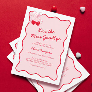 Kiss the Miss Goodbye Bridal Shower Invitation