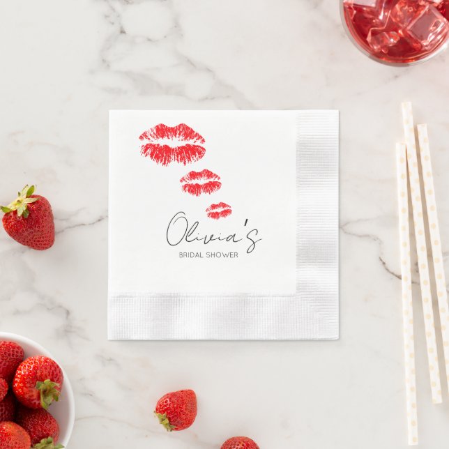 Kiss the miss goodbye bridal shower napkins (Insitu)