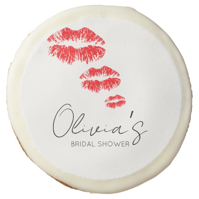 Kiss the miss goodbye bridal shower sugar cookie (Front)