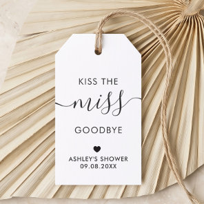 Kiss the Miss Goodbye Bridal Shower Tag, Kraft Gift Tags