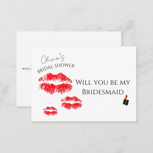Kiss the miss goodbye bridesmaid proposal  note card