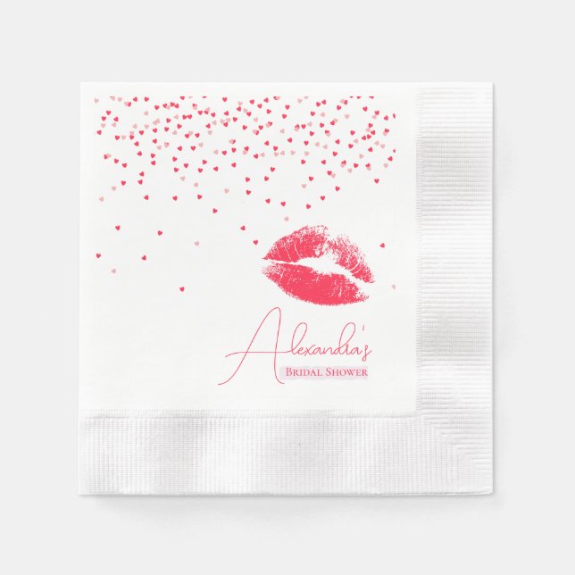 Kiss the Miss Goodbye Party Bridal Shower Napkins (Front)