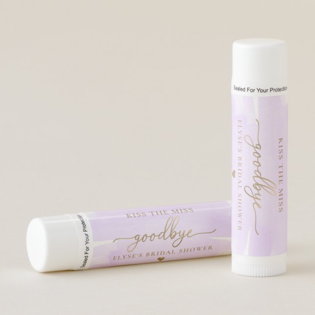 Kiss The Miss Goodbye Purple Watercolour Lip Balm (Front)
