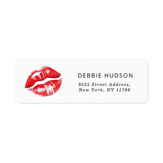 Kiss the Miss Goodbye Red Kiss Return Address Label (Front)