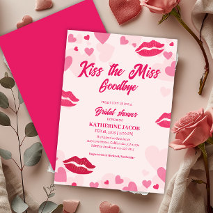 Kiss the miss goodbye valentine bridal shower invitation