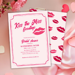Kiss the miss goodbye valentine bridal shower invitation