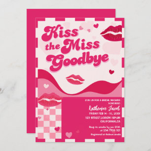 Kiss the Miss Goodbye valentines bridal shower  Invitation