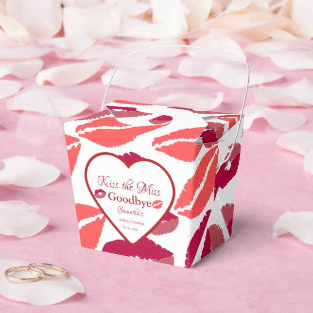 Kiss the misss goodbye valentine bridal shower favor boxes (Wedding)