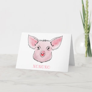 Kiss the Piggy blank Card