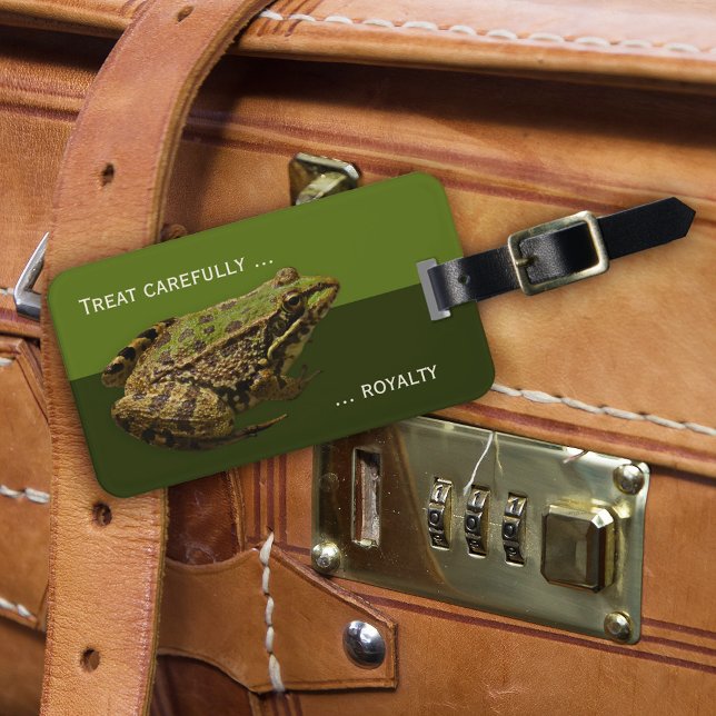 Kiss the Prince Funny Frog Luggage Tag (Creator Uploaded)