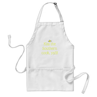 "Kiss the Southern Cook, Ya'll!" - Yellow Heart Adult Apron
