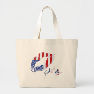 Kiss the USA Flag Large Tote Bag