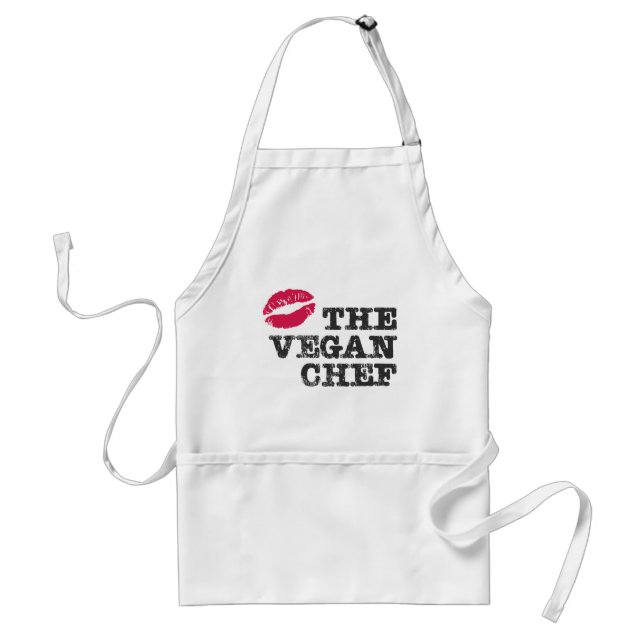 Kiss the Vegan Chef Adult Apron (Front)