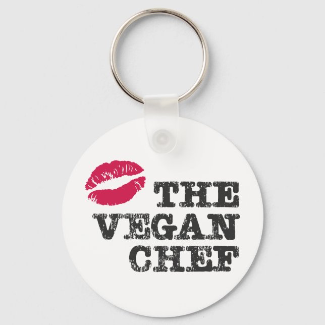 Kiss the Vegan Chef Keychain (Front)