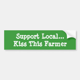 Kiss This Farmer Bumper Sticker