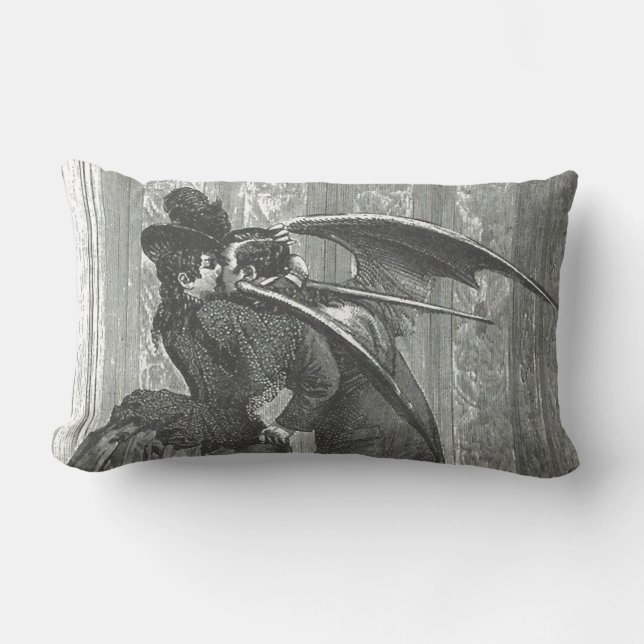 Kiss Victorian/Gothic Vampire Lumbar Throw Pillow (Front)