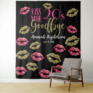 kiss your 20's goodbye photo prop virtual party tapestry