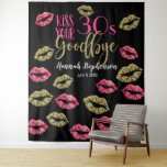 Kiss Your 30&#39;s Goodbye Photo Prop Virtual Party Tapestry at Zazzle