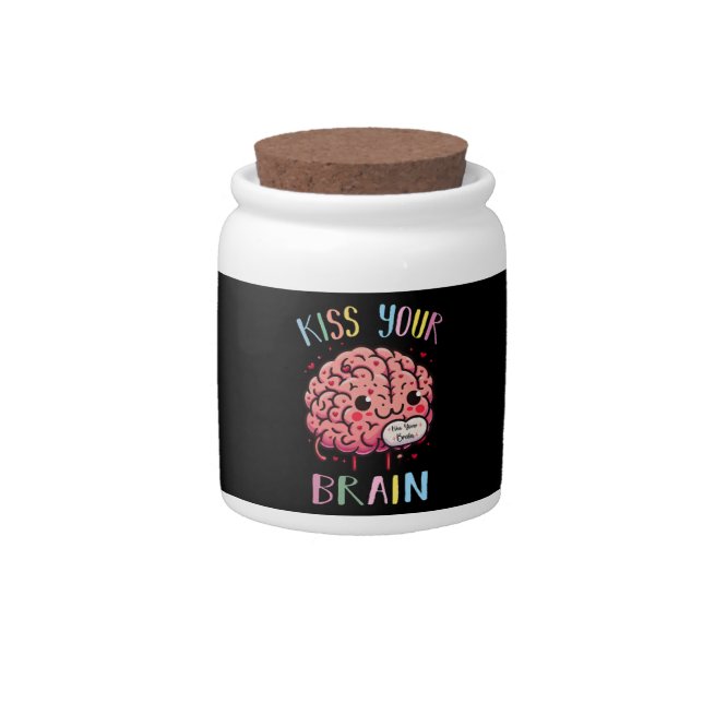 Kiss Your Brain Teacher Candy Jar (Front)
