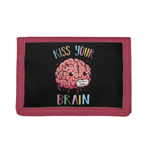 Kiss Your Brain Teacher Trifold Wallet