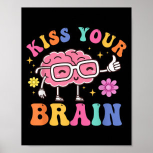 Kiss Your Brain Thumbs Up Happy With Gles Motivati Poster