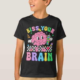 Kiss Your Brain Valentines Autism Awareness Teache T-Shirt
