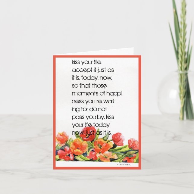 "kiss your life" Folded Note Card (Front)