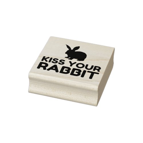 Kiss Your Rabbit Funny Rubber Stamp