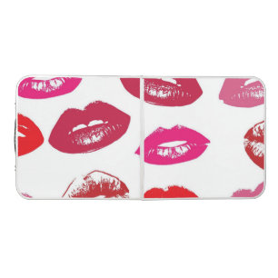 Kissable Lips (Kissing Lips, Red & Pink Lipstick) Beer Pong Table