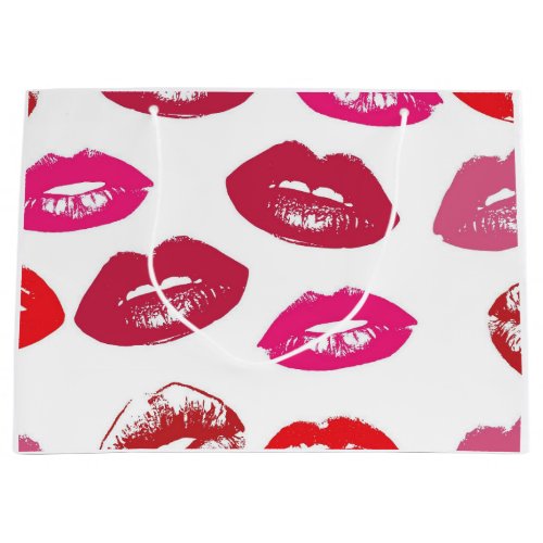 Kissable Lips Kissing Lips Red  Pink Lipstick Large Gift Bag