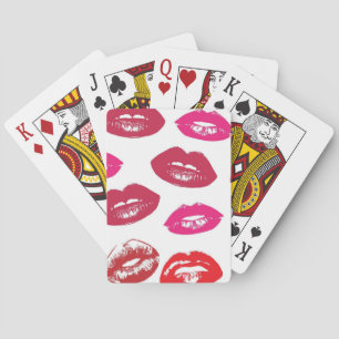 Kissable Lips (Kissing Lips, Red & Pink Lipstick) Poker Cards