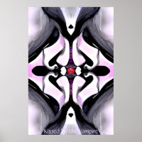 Kissed by the Vampire - Gothic Abstract AI Art Poster