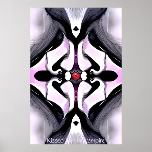 Kissed by the Vampire _ Gothic Abstract AI Art Poster