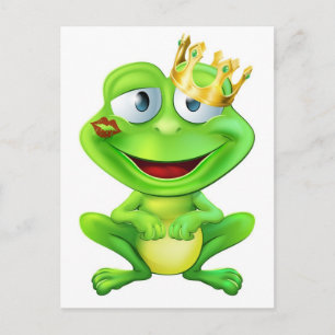 Kissed frog prince postcard