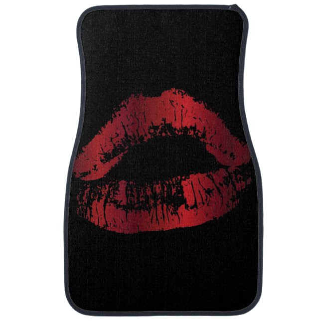 Kissed Red Metallic Lips Car Floor Mat (Front)