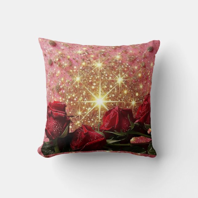 Kissed Romance Throw Pillow (Front)