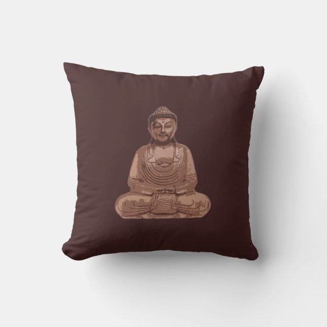Kissen Buddha Throw Pillow (Front)